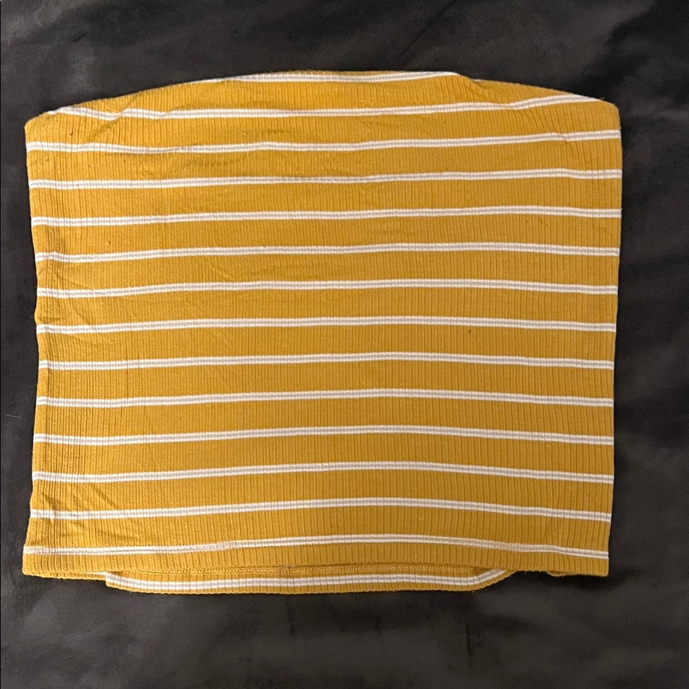 American Eagle Yellow and White Striped Tube Top